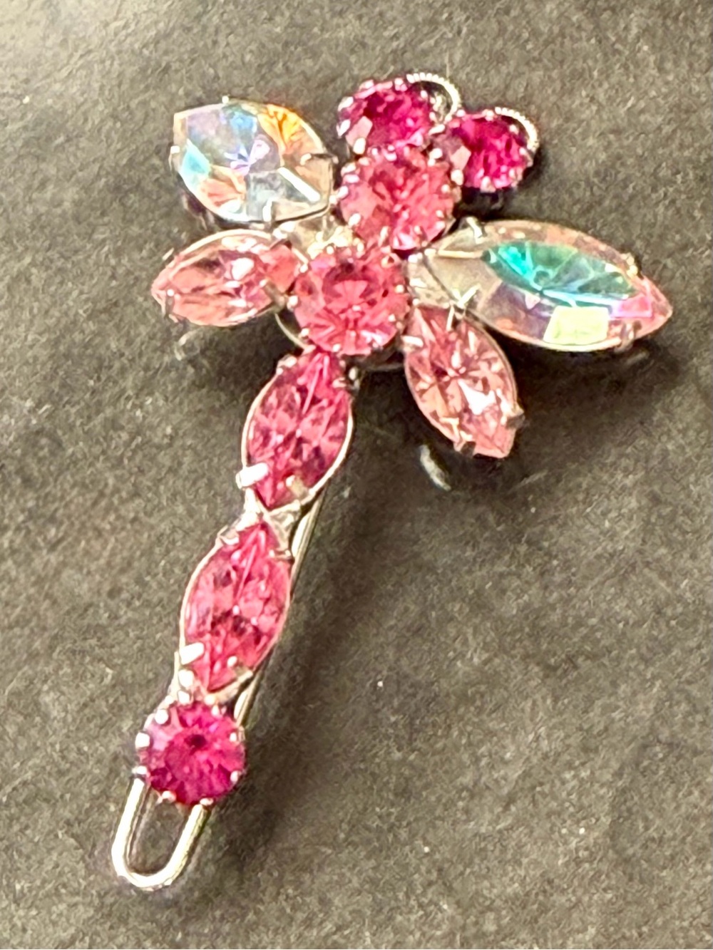 Tarina Tarantino Vintage 
90’s it Girl Pink Rhinestone Dragonfly Hair Clip